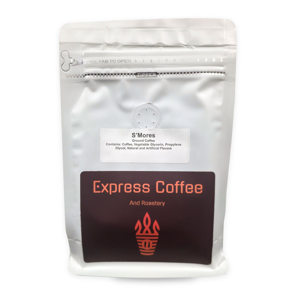 Express Coffee and Roastery S'Mores flavored ground coffee bag