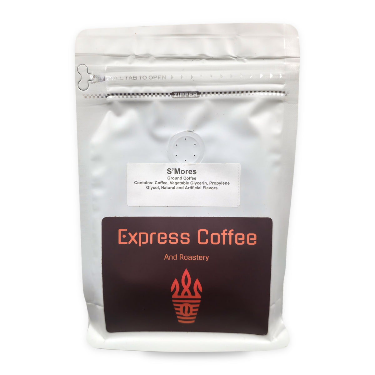 Express Coffee and Roastery S'Mores flavored ground coffee bag
